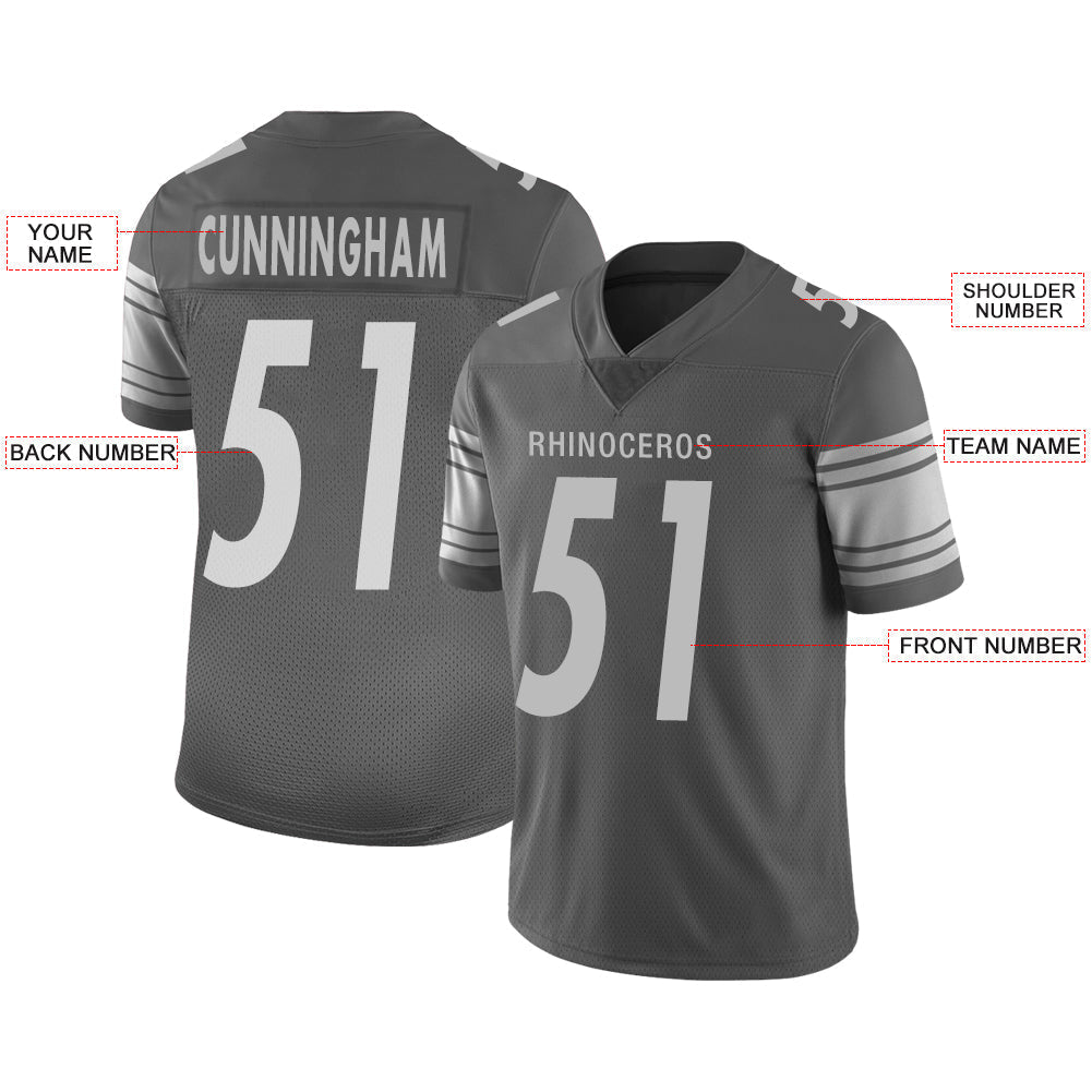 Custom P.Steelers Stitched American Football Jerseys Personalize Birthday Gifts Grey Jersey