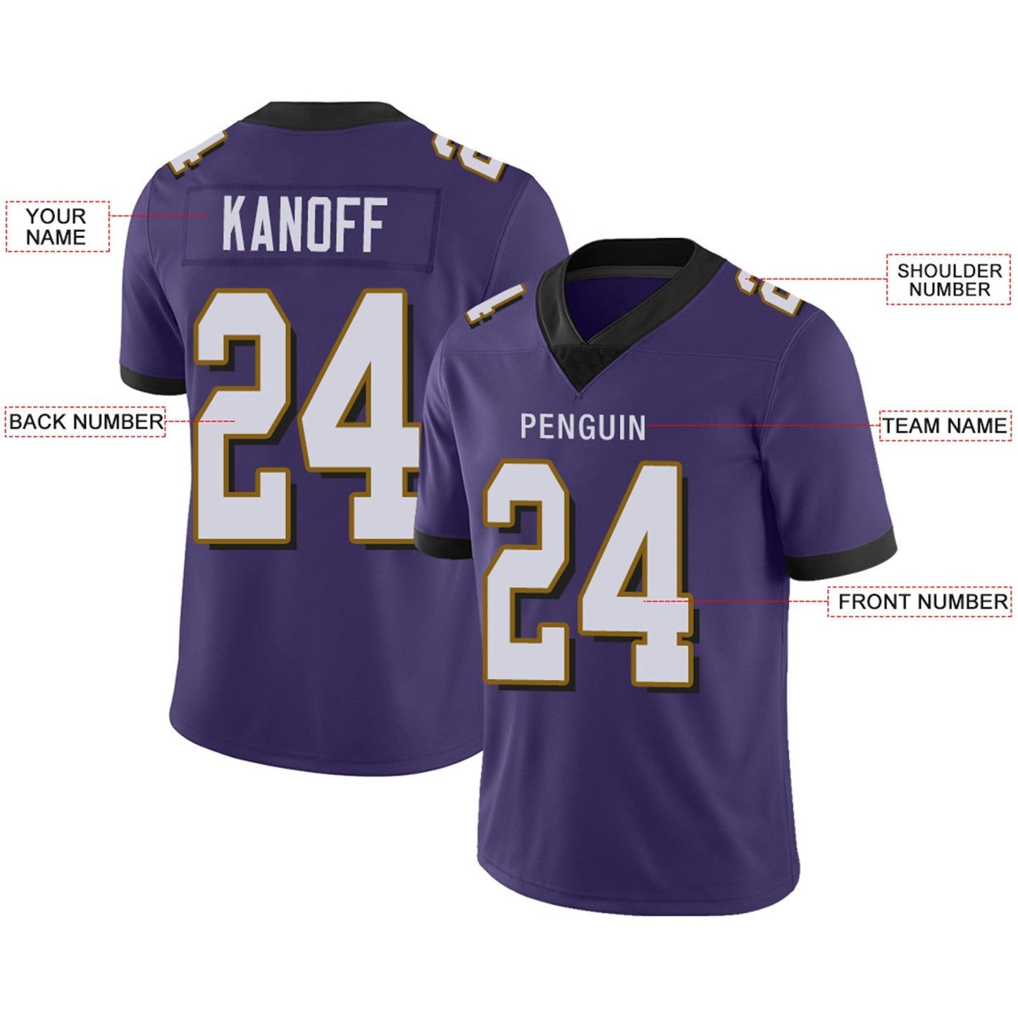 Custom B.Ravens Football JerseyS Team Player or Personalized Design Your Own Name for Men's Women's Youth Jerseys Purple