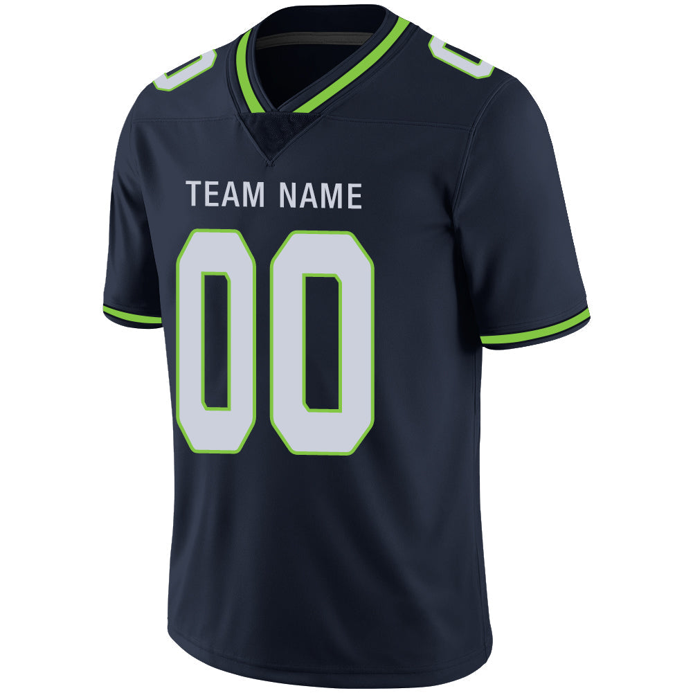 Custom S.Seahawks Stitched American Football Jerseys Personalize Birthday Gifts Navy Jersey