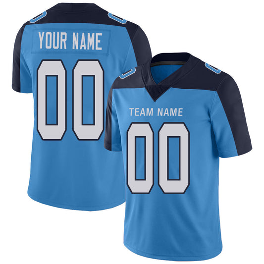 Custom T.Titans Stitched American Football Jerseys Personalize Birthday Gifts Light Blue Jersey