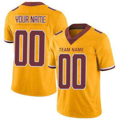 Custom W.Football Team Stitched American Football Jerseys Personalize Birthday Gifts Gold Jersey