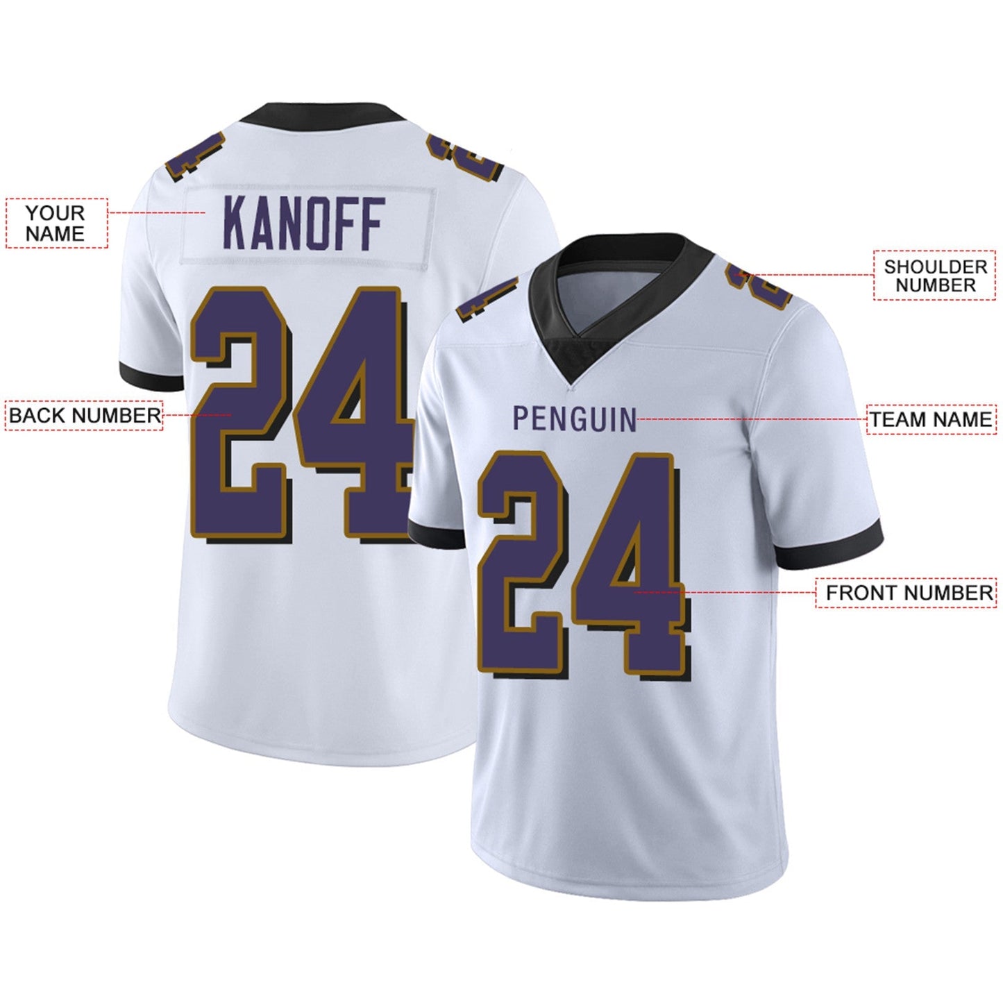 Custom B.Ravens Football JerseyS Team Player or Personalized Design Your Own Name for Men's Women's Youth Jerseys Purple